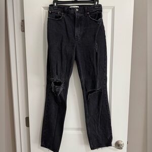 Abercrombie & Fitch Black Distressed Denim